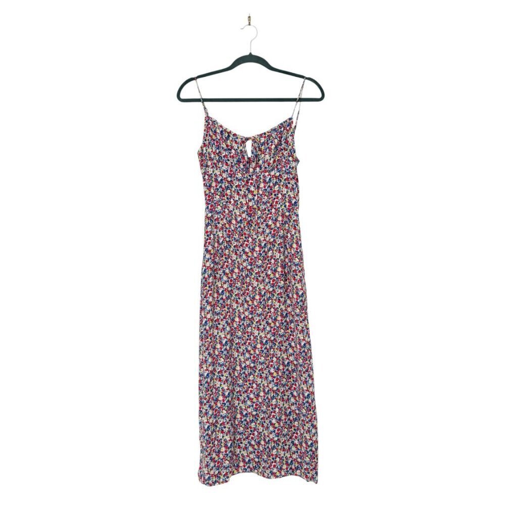 H&M Floral Spaghetti Strap Keyhole Smocked Dress Size XS - Picture 4 of 8